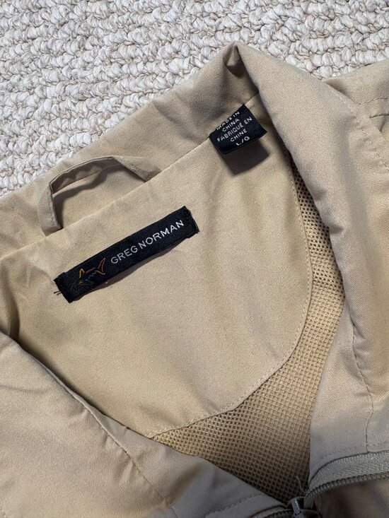 Khaki Zip-Up Windbreaker Jacket - Size M - Picture 5 of 6